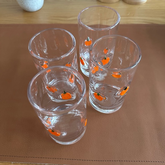 Crate and Barrel Pumpkin Icon Glass (4 total) - Picture 3 of 3
